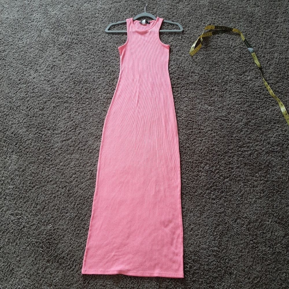 Derek Heart Ribbed Fit Maxi Neon Dress Small - Picture 4 of 6